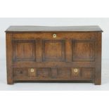 Oak joined mule chest, early 18th Century,