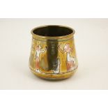 Cairo brass and silver inlaid vase, circa 1900,