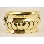 Dutch brass planter, late 19th Century, oval form with twin lion's mask ring handles,