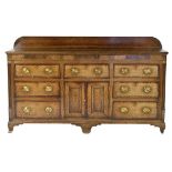 Good George III oak and mahogany enclosed dresser, circa 1780,