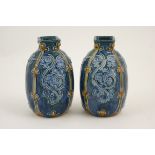 Pair of Royal Doulton Lambeth stoneware vases,