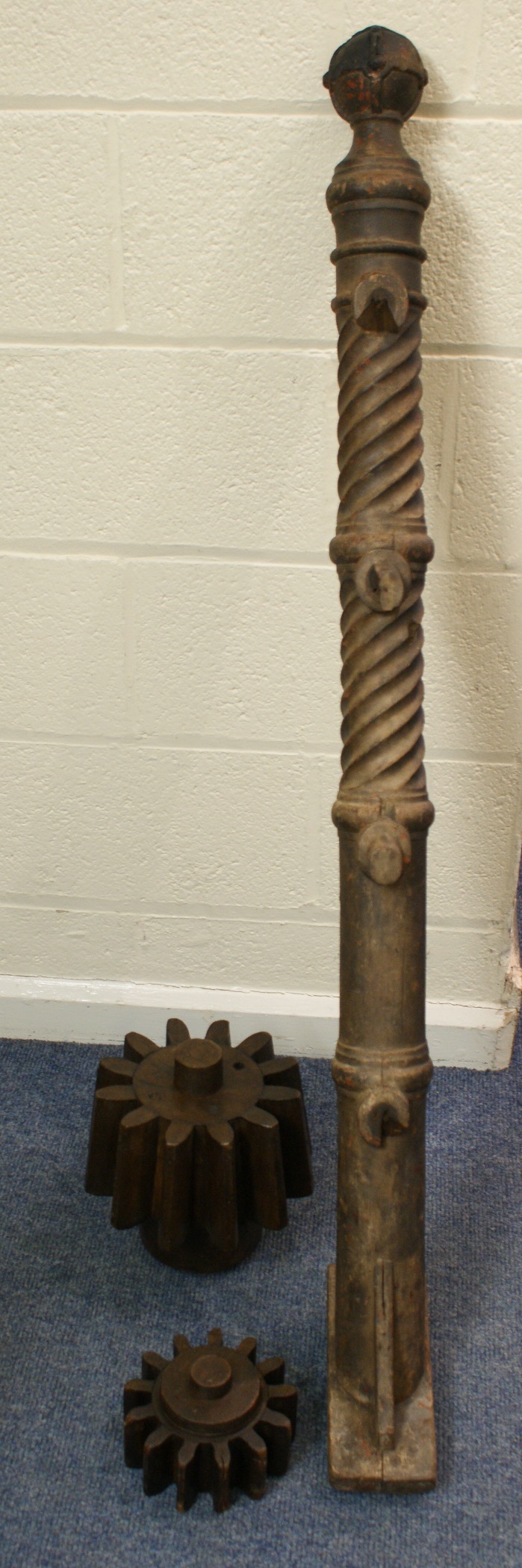 Early 19th Century carved wooden newel post,