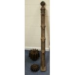 Early 19th Century carved wooden newel post,