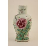 Chinese famille rose vase, Qianlong (1736-95), baluster form with cylinder neck,