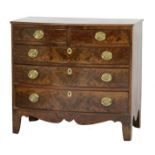 Small mahogany bowfront chest of drawers, 19th Century,