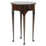 George III mahogany small demi-lune tea table,