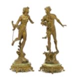 Pair of French bronze figures by Ernest Justin Ferrand (1846-1932),