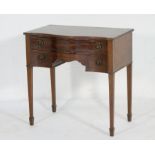 Mahogany serpentine front kneehole dressing table, in the Georgian style,