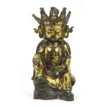 Tibetan parcel gilt bronze Buddha,