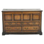 George III oak mule chest, circa 1800,