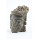 Indian Gandahara carved schist head,