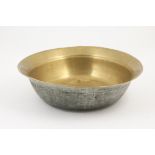 18th Century brass bowl, slightly everted rim,