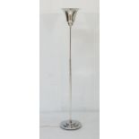 Vintage chrome plated uplighting standard lamp, circa 1935,