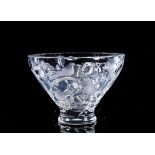 A Bowl,crystal, engraved decoration "Birds" Dim. - 19 x 28 cm