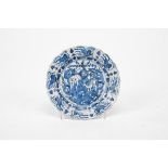 A Scalloped Dish,Chinese porcelain, blue decoration "Landscape with deer" Dim. - 21 cm