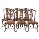 A Set of 6 Chairs,D. José I, King of Portugal (1750-1777), carved Brazilian rosewood, scalloped