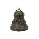 A Bell,bronze, decoration en relief "Dragons on clouds" Dim. - 32 (sino) cm