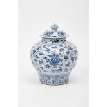 A Pot with Cover,Chinese porcelain, blue decoration "Flowers" Dim. - 37 cm