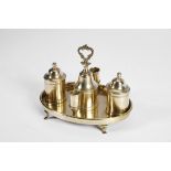 An Oval Inkstand,D. Maria I, Queen of Portugal (1777-1816), yellow metal Dim. - 17 x 22 x 16 cm