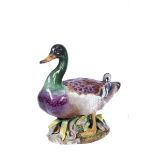 A Duck,Meissen porcelain sculpture, polychrome decoration Dim. - 44 x 45 x 30 cm