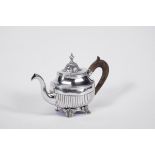 A Four-footed Teapot,D. Maria I, Queen of Portugal (1777-1816), 750/1000 silver, gadrooned