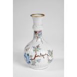 A Gadrooned Bottle,Chinese export porcelain, polychrome and gilt decoration "Birds and flowers" Dim.