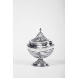 A Sugar Bowl,D. Maria I, Queen of Portugal (1777-1816), 750/1000 silver, gadrooned decoration, sugar