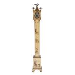 A Small Long Case Clock,George I style, polychrome and gilt wooden case "Chinoiserie", bronze