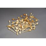 59 several bobbins, turned ivory, Portuguese, 18th and 19th C., signs of use, small faults Dim. - 10