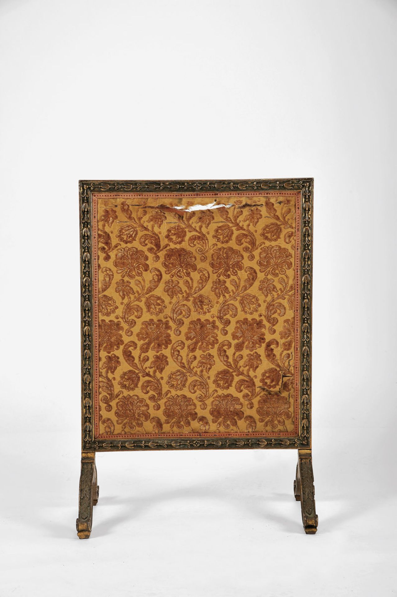 A Fire Screen, Napoleon III, carved and gilt wood, Brocade velvet centre, French, 19th C. (2nd