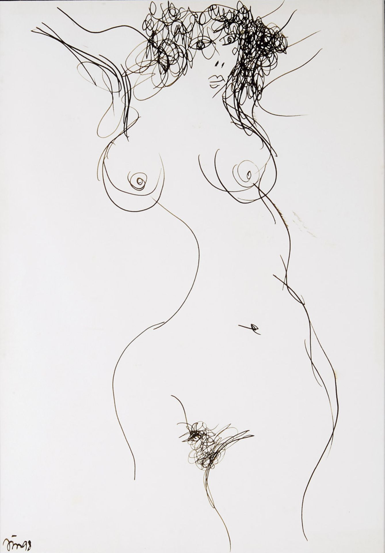 JOÃO CUTILEIRO - NASC. 1937, Untitled (female nude), ink on paper, signed and dated 1998, Dim. -