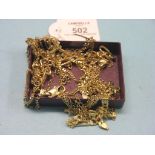 Seven various 9ct. gold neck-chains, and three 9ct. gold bracelets, 68 grams total