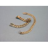 Two gentleman's 9ct. gold bark-effect bracelets, 90.5 grams total