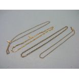 Four 9ct. gold neck-chains, 47 grams total