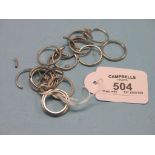 Various platinum wedding rings, 25.5 grams gross total and other white metal rings, many damaged