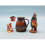 A Royal Doulton figure, Mask Seller, HN2103, miniature character jug, Falstaff, D6519, a Doulton