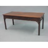 A Chippendale-style mahogany coffee table, rectangular-shape with two shallow end-drawers, four mock