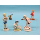 Royal Worcester figures, September, 3457, December, 3458, Monday's Child, 3519, Joan, 2813, latter