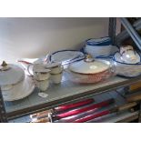 A Royal Doulton dinner and tea service, thirty-eight pieces for a six-place setting, Sandon pattern