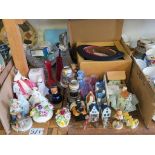 A quantity of ornamental china and glassware, including Royal Doulton figure, Southern Belle, also