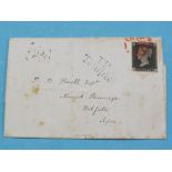 A stamped envelope to T. B. Powell Esq., 6th Aug., 1840, featuring Penny Black, addressee of