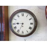 A Victorian dial clock, timepiece fusee movement, mahogany surround, dial 9in., together with a