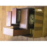 Three American shelf clocks, and an American beech mantel clock with printed dial