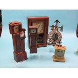 A 19th century Connecticut shelf clock, a modern turret clock, and four other various clocks