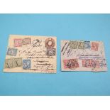 Two stamped envelopes, 1924, addressee T. Baden Powell, re-addressed from France to Newick,