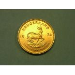 A gold Krugerrand, 1974