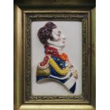 A small 19th century Staffordshire earthenware plaque, rectangular-shape relief-moulded and brightly