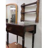 A Victorian mahogany Pembroke table, with single frieze drawer, on turned tapering legs with