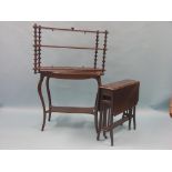 An Edwardian mahogany Sutherland table, together with a Victorian serpentine-shaped side table