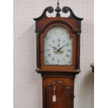 A George III oak 8-day longcase clock, 12in. painted, arched dial signed Tho. Walesby, Horncastle,